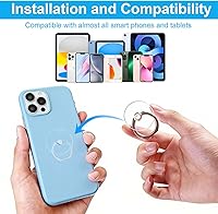 Vista 6 de Soporte transparente para anillo de teléfono, 2 piezas, rotación de 360°, soporte de anillo para teléfono celular, soporte de dedo móvil, agarre