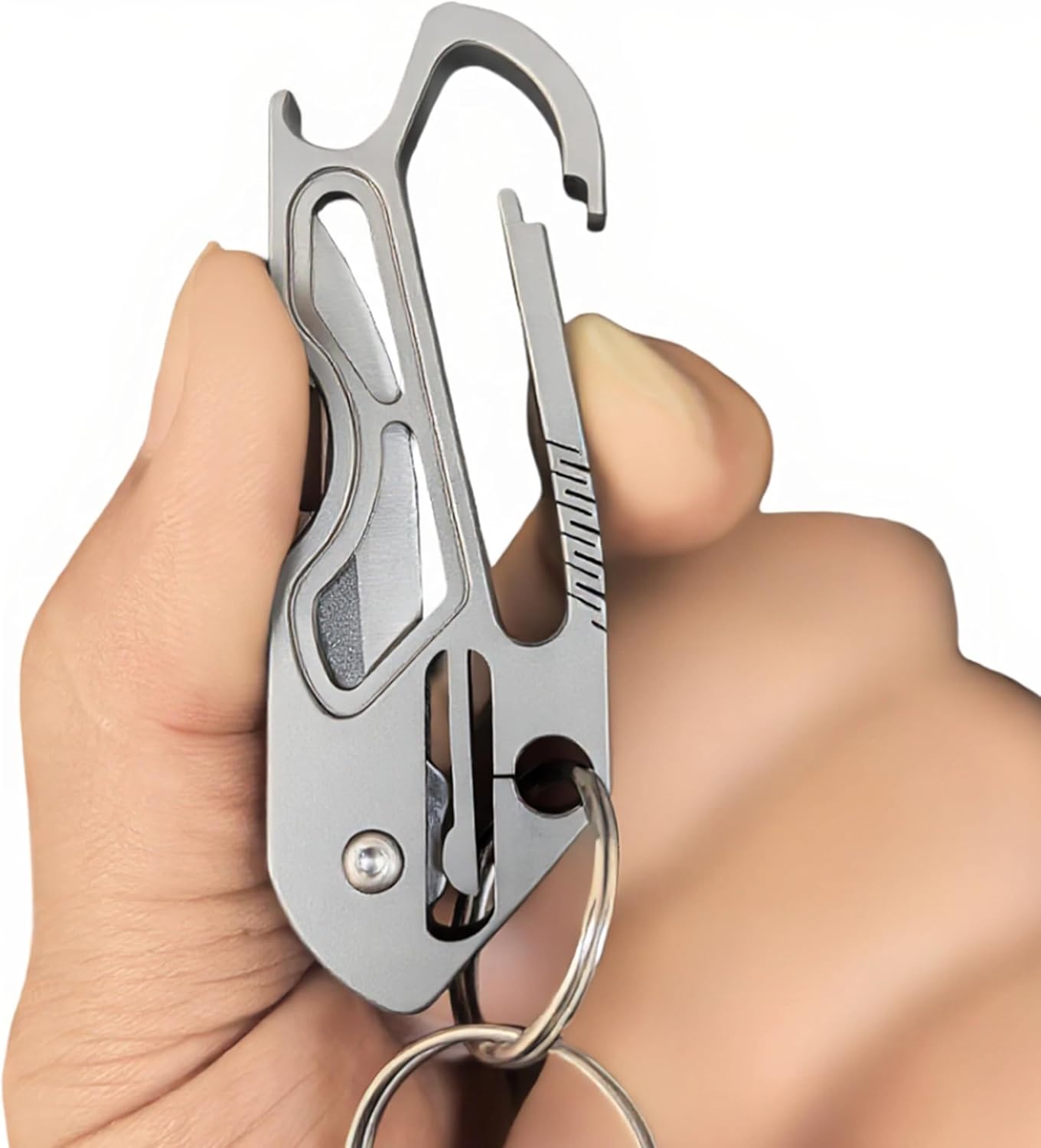 Multifunctional Titanium Alloy EDC Keychain， Bottle Opener， knife,Perfect for Home/Office/Camping/Outdoor