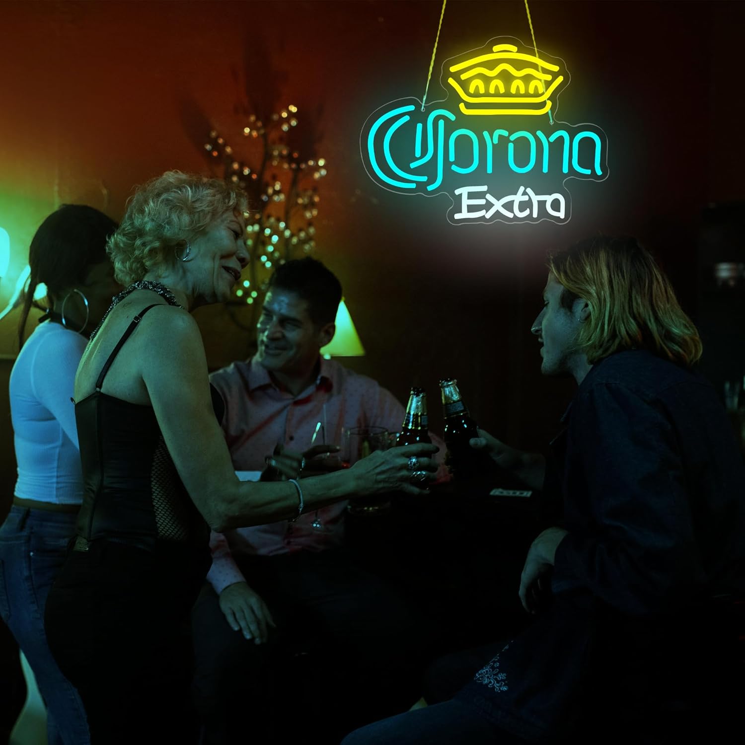 Coron Beer Neon Sign for Wall Decor Dimmable Beer Neon Lights for Man Cave LED Business Light Up Signs Suitable for Bedroom Bar Pub Party Store Bistro Home Bar Club Birthday Gift Size15.7*12.2(CP024) - Image 5