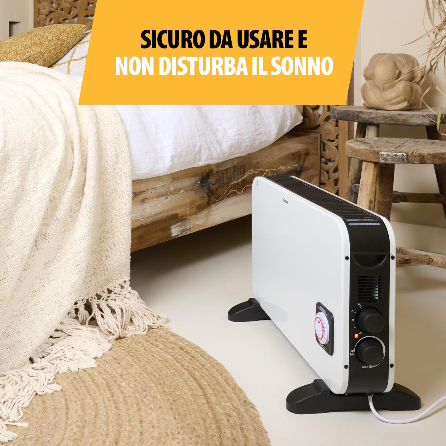 Tristar Termoconvettore KA-5816, 2000 watt, Modalità turbo, Timer, Bianco