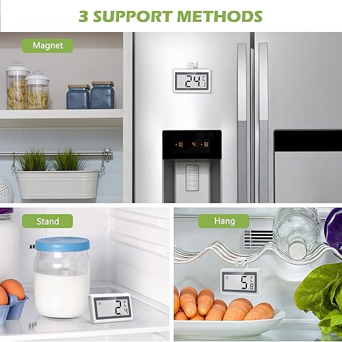 Miniatura 5 de KeeKit Termómetro para refrigerador, termómetro digital para nevera con pantalla LCD, medidor de temperatura del congelador con interruptor de ,