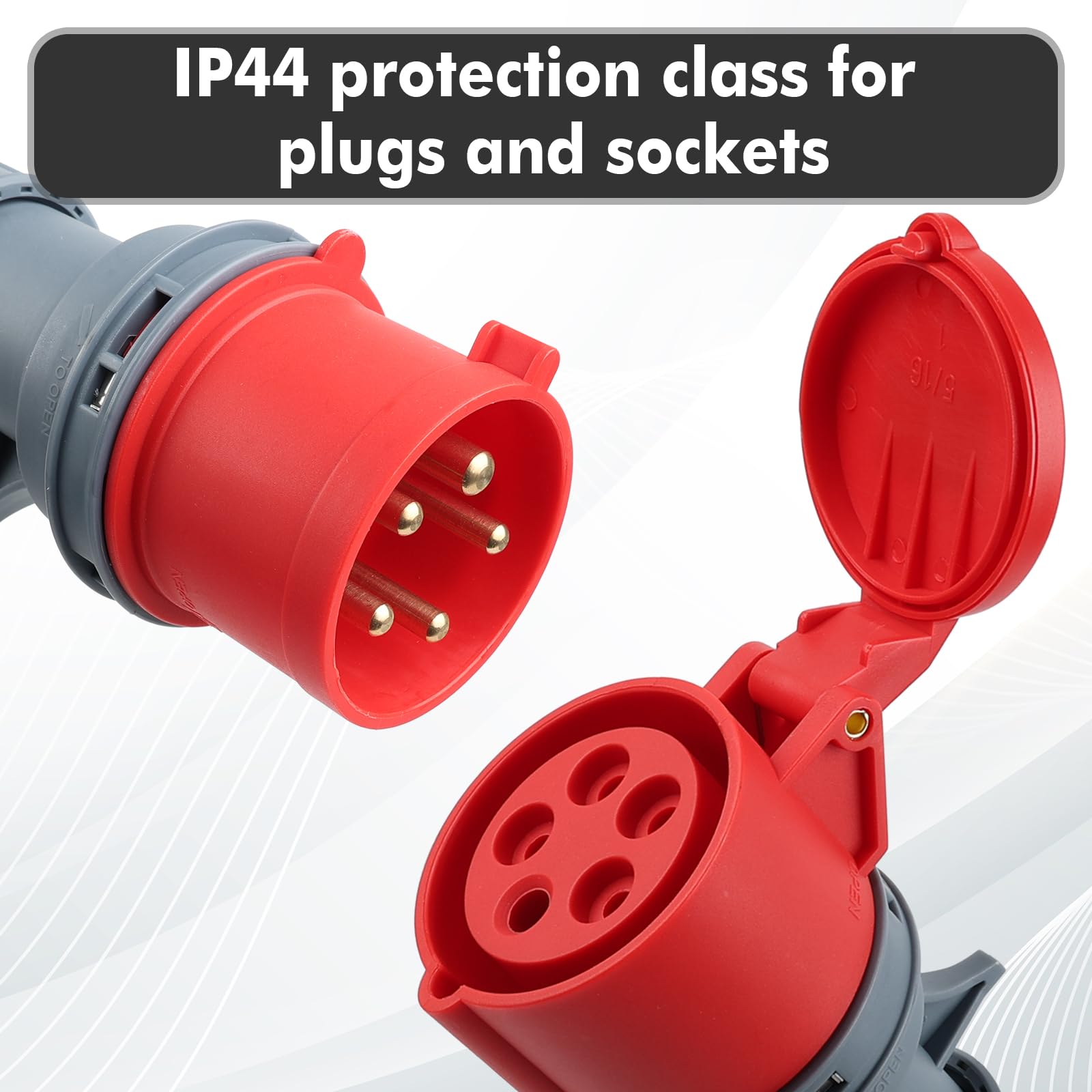 CEE Adapter 32A auf 16A, IP44 CEE Stromadapter Stecker mit Schutzschalter, 32A 400V Stecker auf 16A 400V Kupplung Starkstrom, CEE Verlängerungskabel Starkstrom Adapter und Steckdose (32A auf 16A)