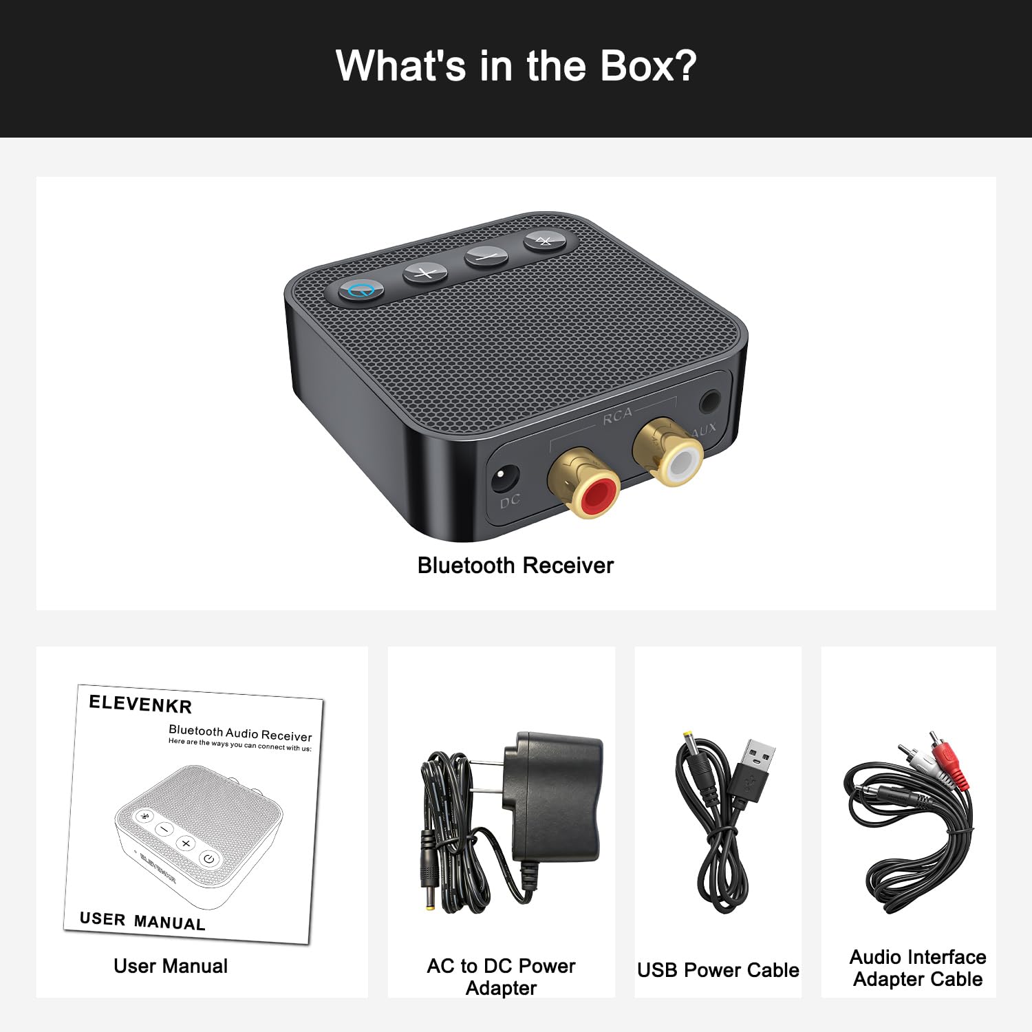 Receptor Bluetooth 6.0 para estéreo doméstico, adaptador de audio Bluetooth para altavoces estéreo antiguos/altavoces con cable/sistema de sonido de transmisión de música con RCA/AUX de largo alcance