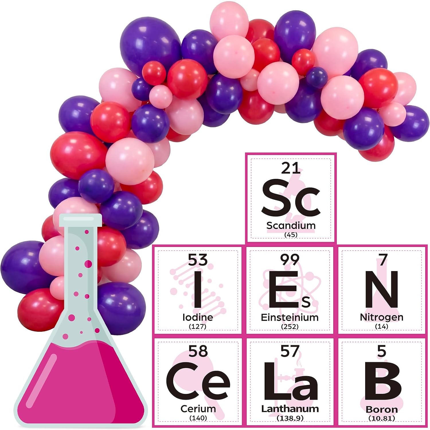 Gueevin 88 Pcs Science Party Decorations Kit Science Fair Bulletin Board for Classroom Colorful Balloon Arch Garland Kit for Lab Week Scientist Choool Educational Theme Subject(Sage Green)