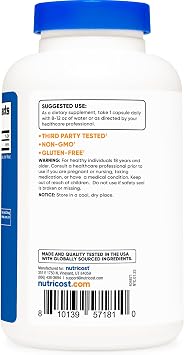 Nutricost Zinc Gluconate 240 Vegetarian Capsules (50mg) Gluten-Free | GMO-Free