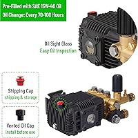 Vista 7 de Bomba de alta presión 3.1 GPM 3000 psi 6.5 HP con eje de 3/4 de pulgada para Cat General AR