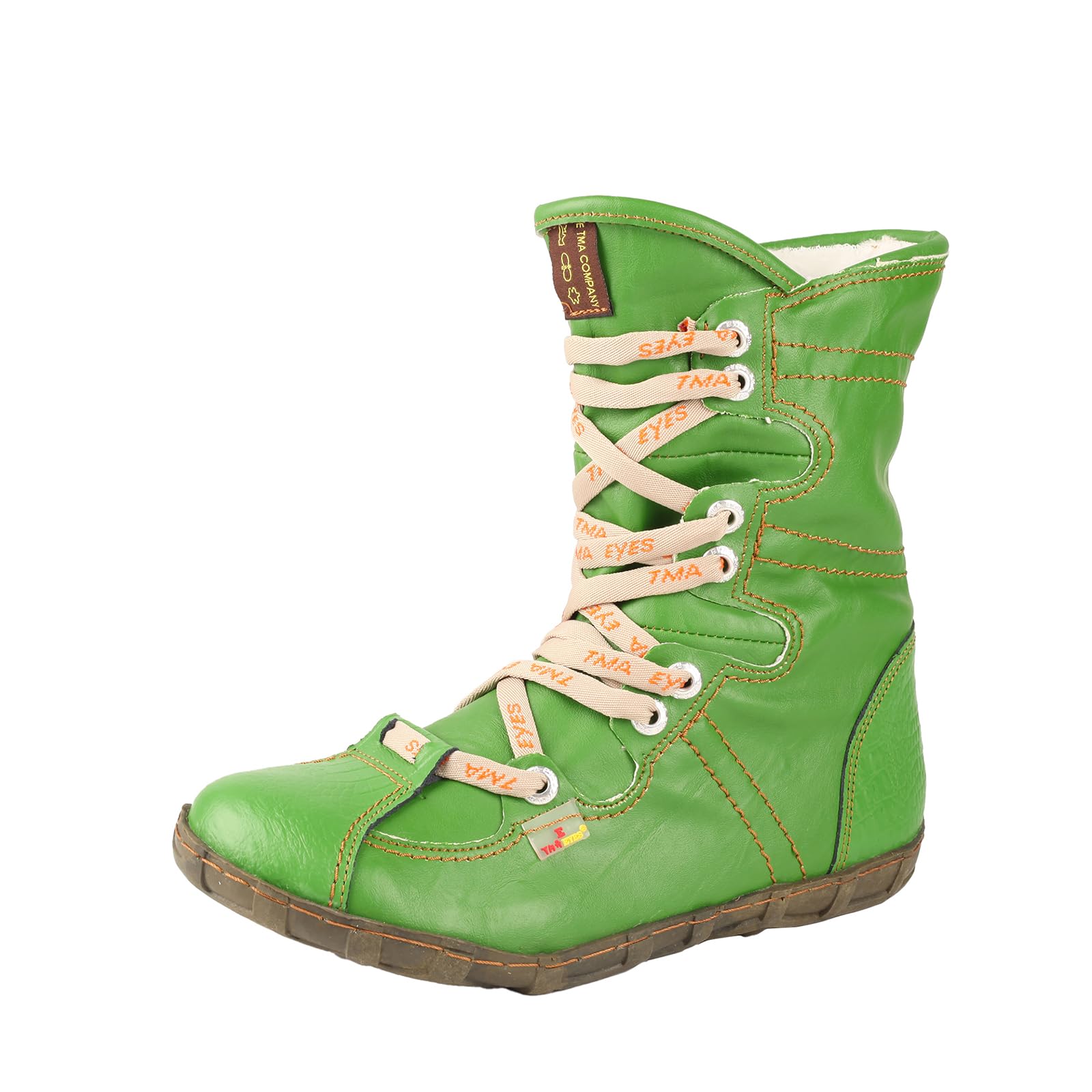 TMA EYESWomen Snow Boots PU and Genuine Leather Patchwork Faux Fur Inner Lining Slip-Resistant and Long-Lasting Woemn Ankle Boots