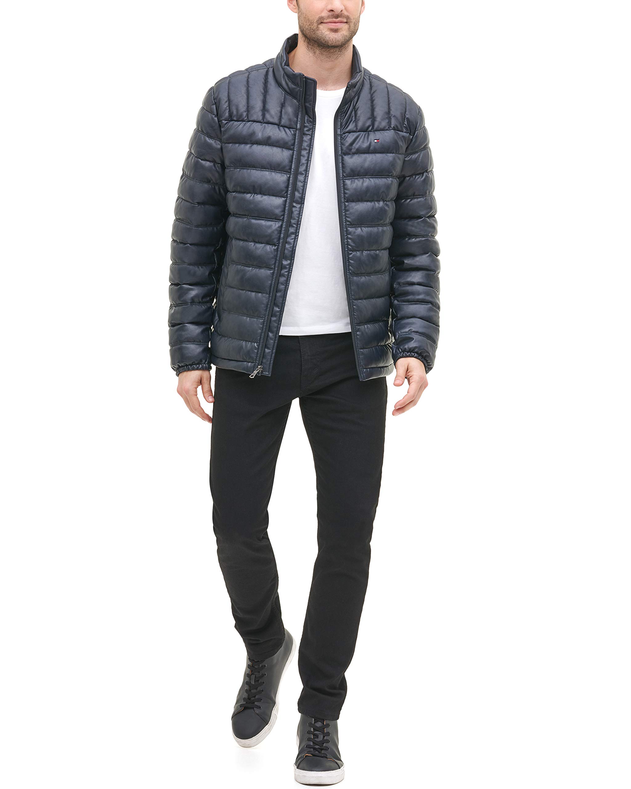 Tommy Hilfiger Adaptive Chaqueta Acolchada Alternativa de Plumón Ultra Loft Resistente Al Agua Chaqueta Hombre