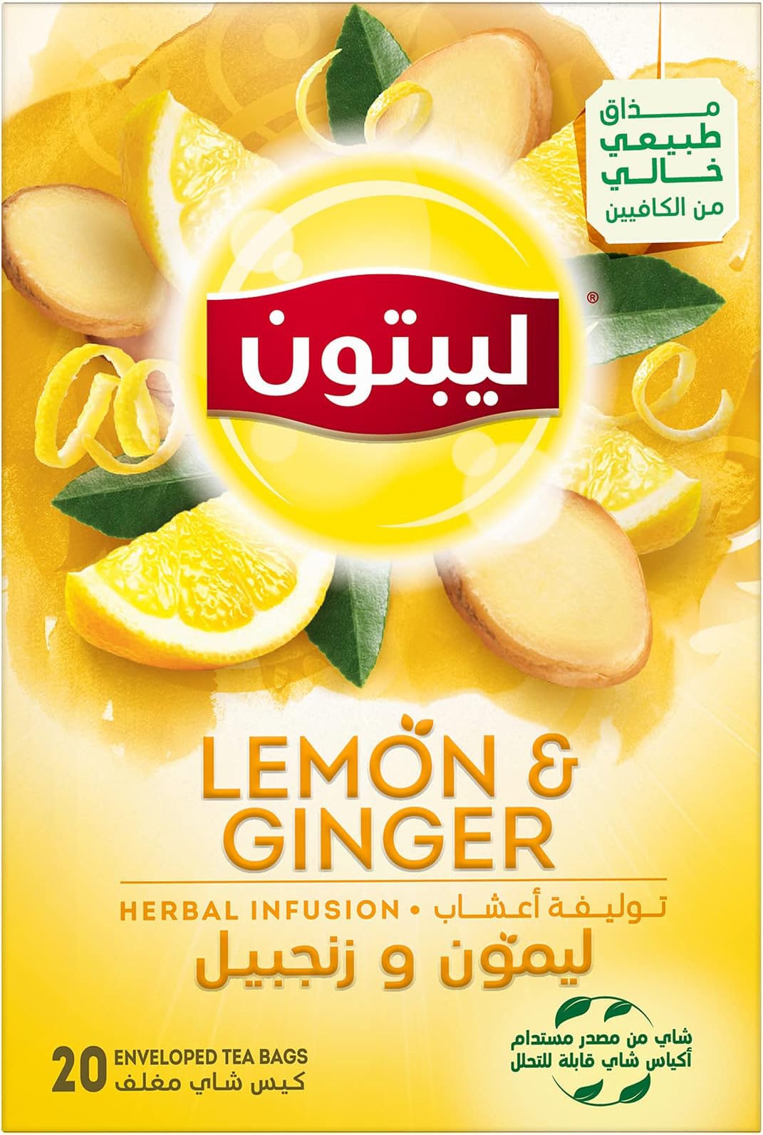 Herbal Infusion Tea Lemon & Ginger, 20 Teabags