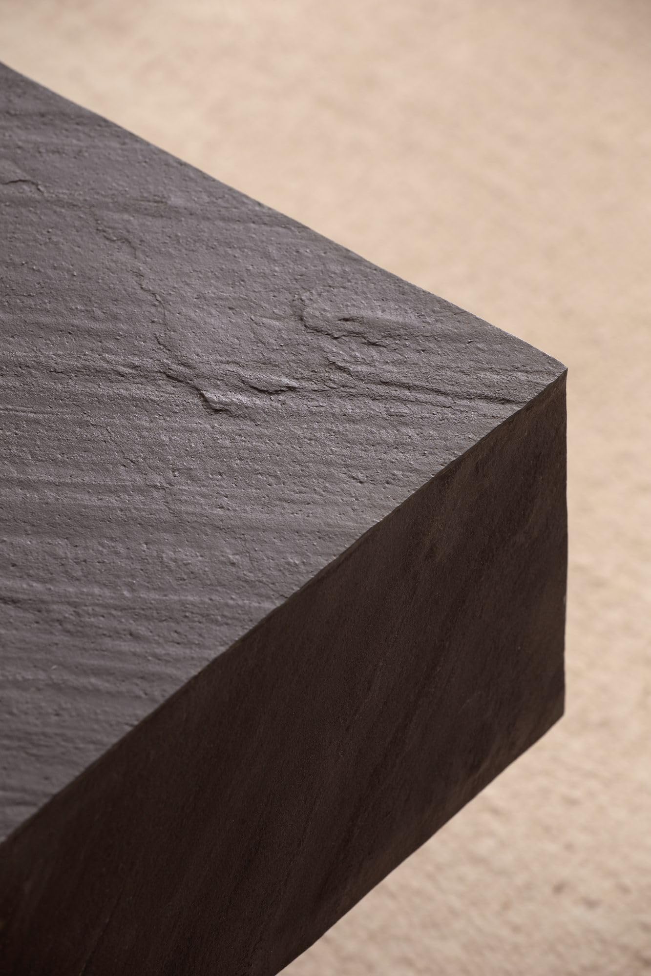 Wohnling Tavolino da salotto, 64 x 64 x 35 cm, effetto pietra/metallo, antracite, quadrato, design tavolo da salotto, tavolino da caffè massiccio, tavolo da soggiorno moderno