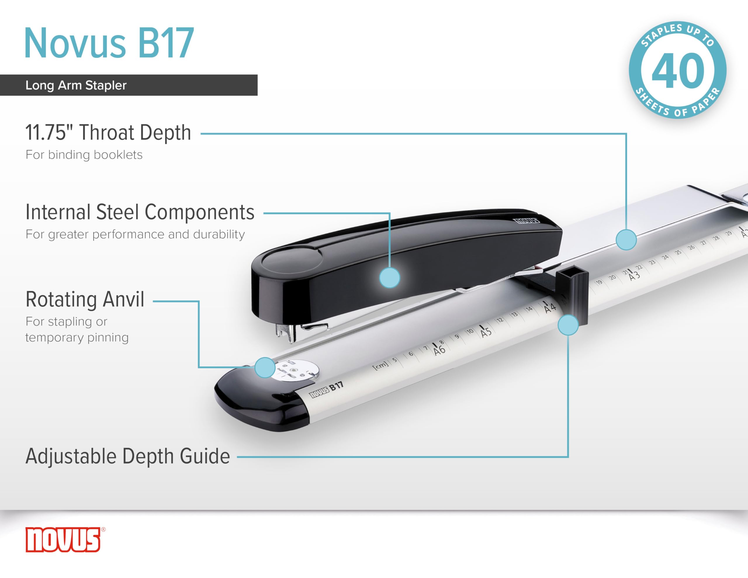 NOVUS ノーヴァス ステープラー 中綴じ用 ホッチキス B17N NOVUS ノーヴァス ステープラー 中綴じ用 ホッチキス B17N | HiKaRiストア