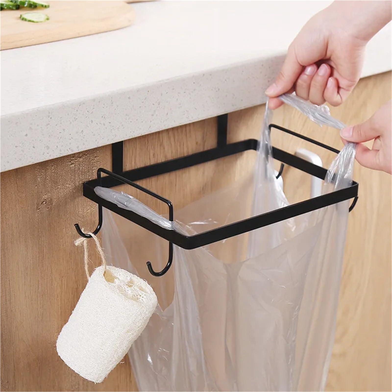 Soporte para Bolsas De Basura Colgador de Bolsa de Basura for Cocina, Estante de Basura de Metal, Colgador de Puerta de Armario, Accesorios de Almacenamiento for Basura, 2 uds.