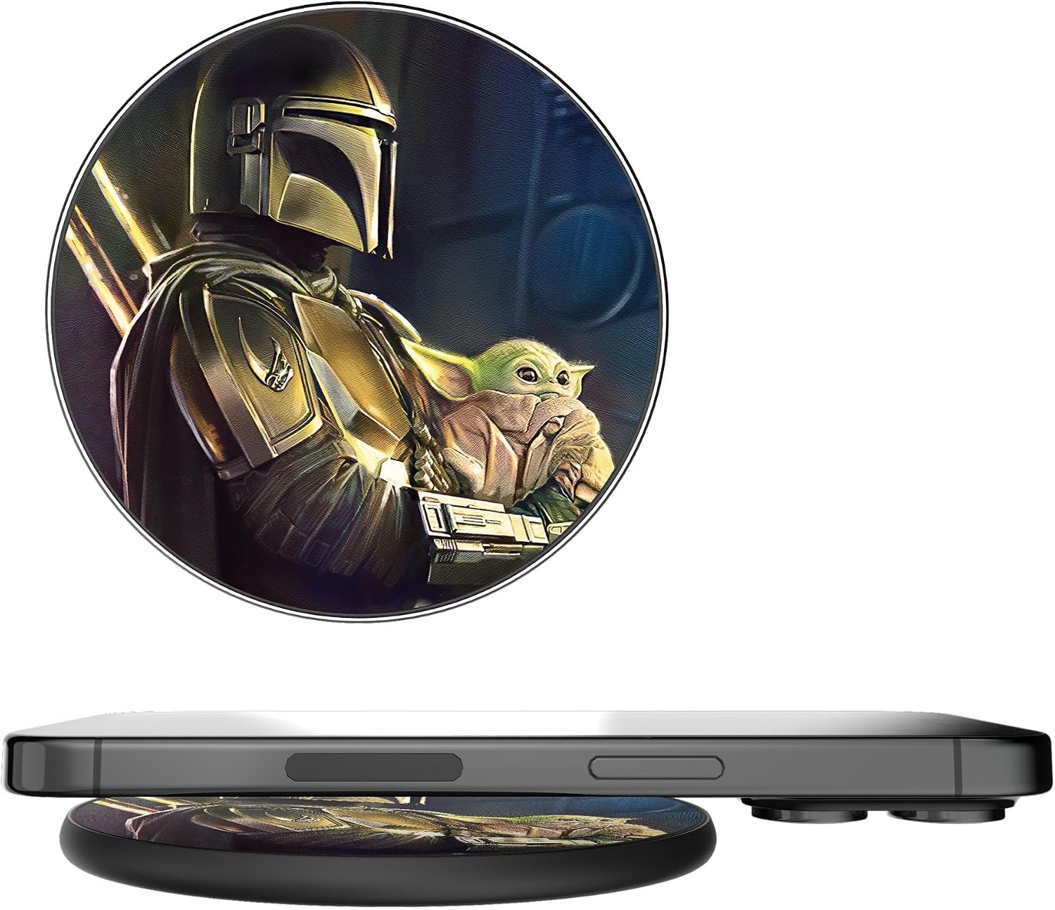 Star Wars: The Mandalorian Grogu and Din Djarin Portrait 15-Watt Wireless Charger