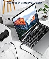 Vista 4 de Cable de impresora USB de 10 pies – Cable de impresora 2.0 de alta velocidad, cable USB-B, cable de escáner B a A compatible con HP, Canon, Epson