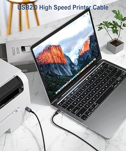 Miniatura 4 de Cable de impresora USB de 15 pies, cable de alta velocidad tipo A macho a B macho compatible con HP, Canon, Epson, Dell, Brother, Lexmark, Xerox,