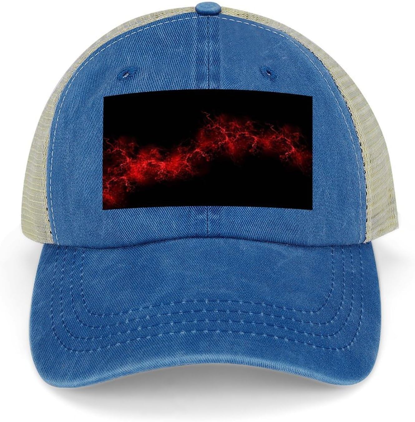 Explosion Burst Red Black Hat Personalized Adjustable Cowboy Cap Cotton Cap Trucker Hats Dad Hat for Men Women