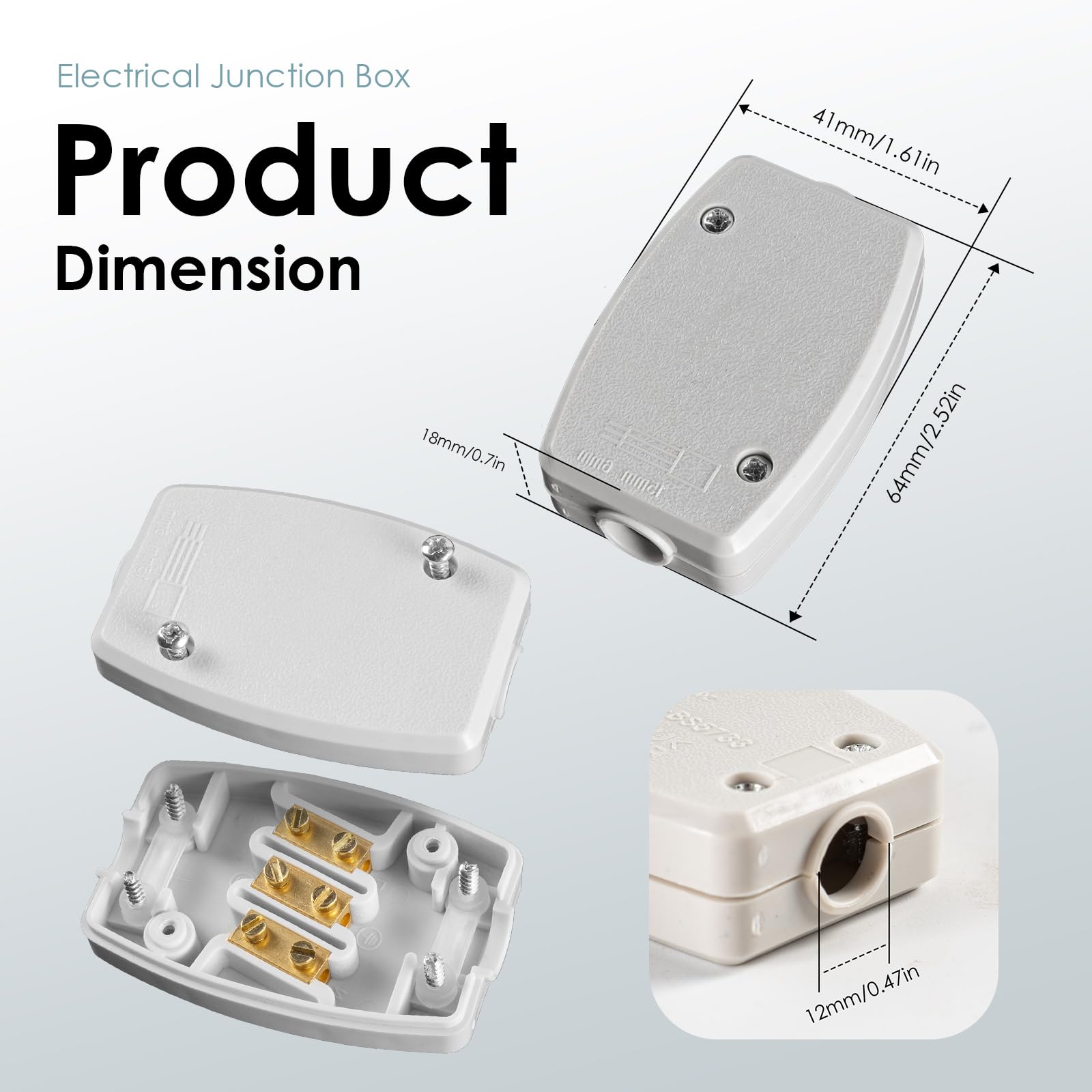 4Pcs Junction Box, 13Amp 250v Electrical Junction Box, 3 Core Cable Connectors - Image 2