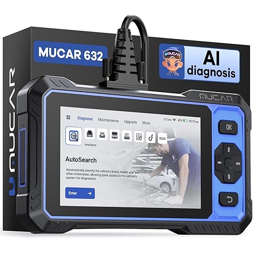 OBD2 Scanner, MUCAR 632 Elite AI-Assisted OBD2 Bidirectional Scan Tool, Oil/Throttle/SAS/TPMS/BMS/EPB Car Scanner Diagnostic Tool with 15+ Resets, CANFD Protocol, Autoauth for FCA SGW, Lifetime Update