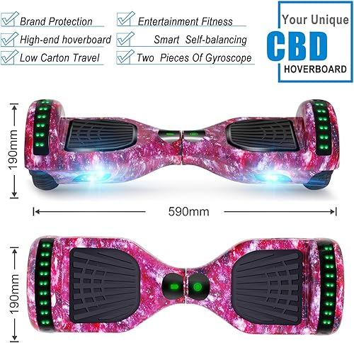 Miniatura 11 de CBD Patinete con luces LED Corlorful, ruedas de 6.5 pulgadas, scooter doble de 300 W para niños, niñas, niños y adultos, todas las edades A01-blanco