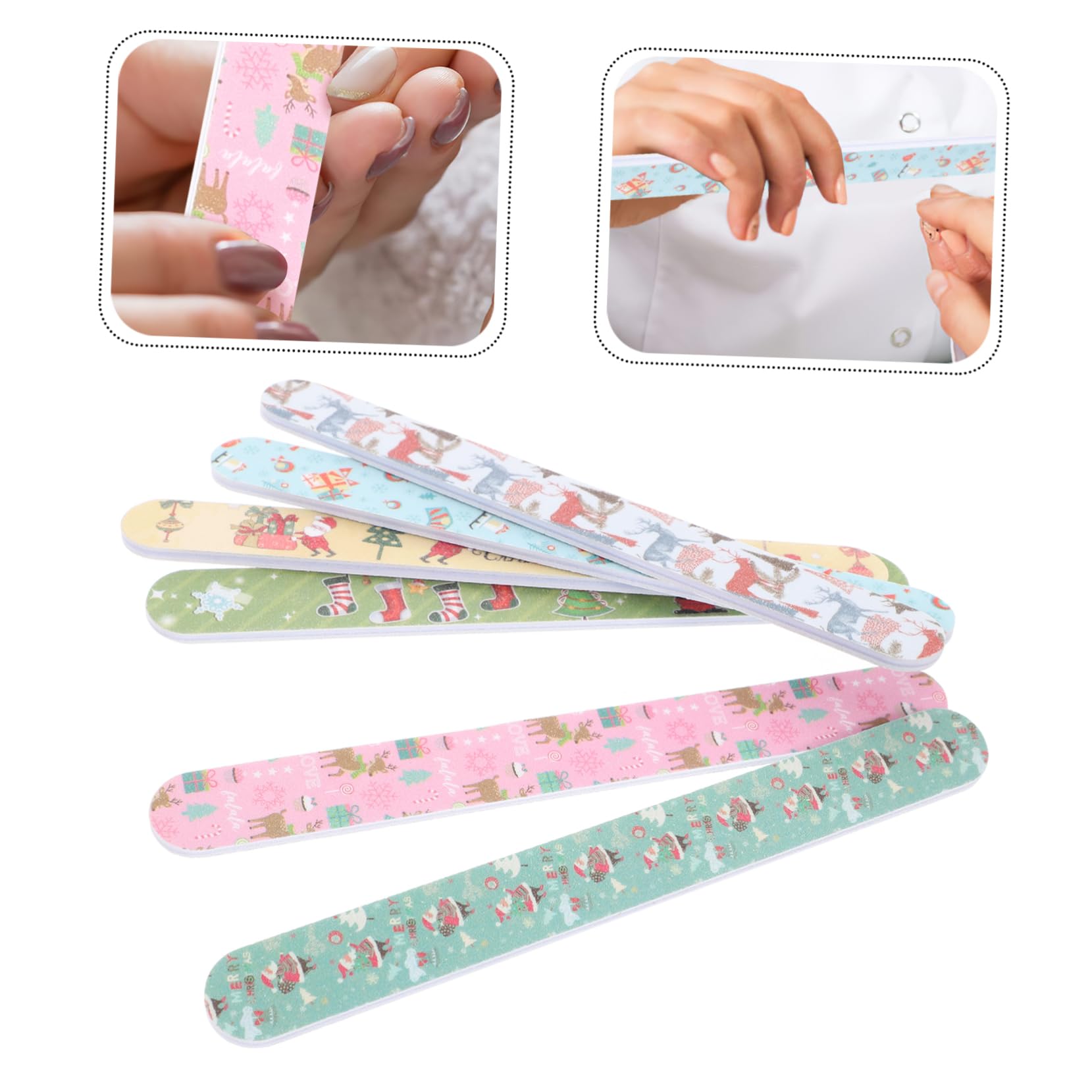VICASKY 12pezzi Unghie Natalizie Limette per Manicure e Pedicure Lucidanti per Cura Unghie Mani e Piedi Stile Casuale