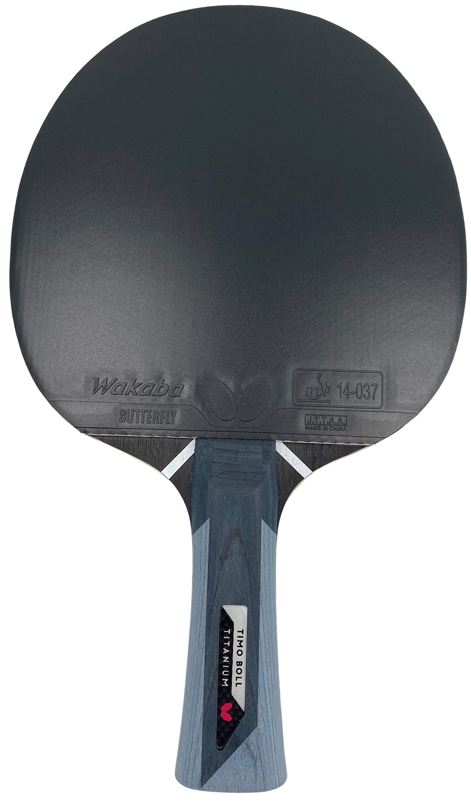 Butterfly Timo Boll Titanium Raqueta de tenis de mesa | Revestimiento Wakaba certificado ITTF para competición | Esponja de 2,0 mm | Jugador profesional entrenado