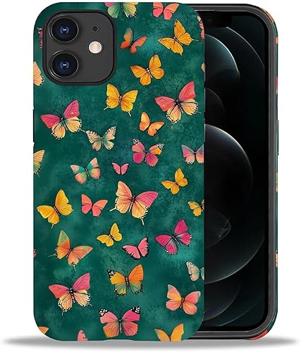 Miniatura 107 de Funda para iPhone 11 Pro Max, flores rojas coloridas 2 en 1, carcasa rígida + silicona, a prueba de golpes, protección contra caídas compatible con