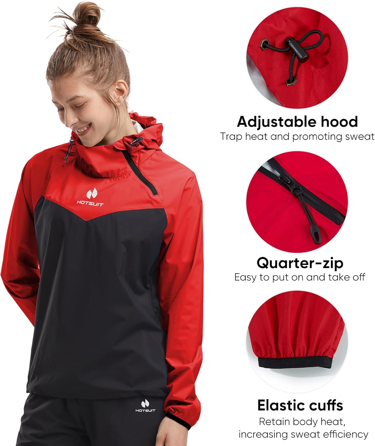 HOTSUIT Sauna Suit for Women Anti Rip Sweat Suit for Weight Loss Odorless Sauna Jacket Pant for Workout Gym