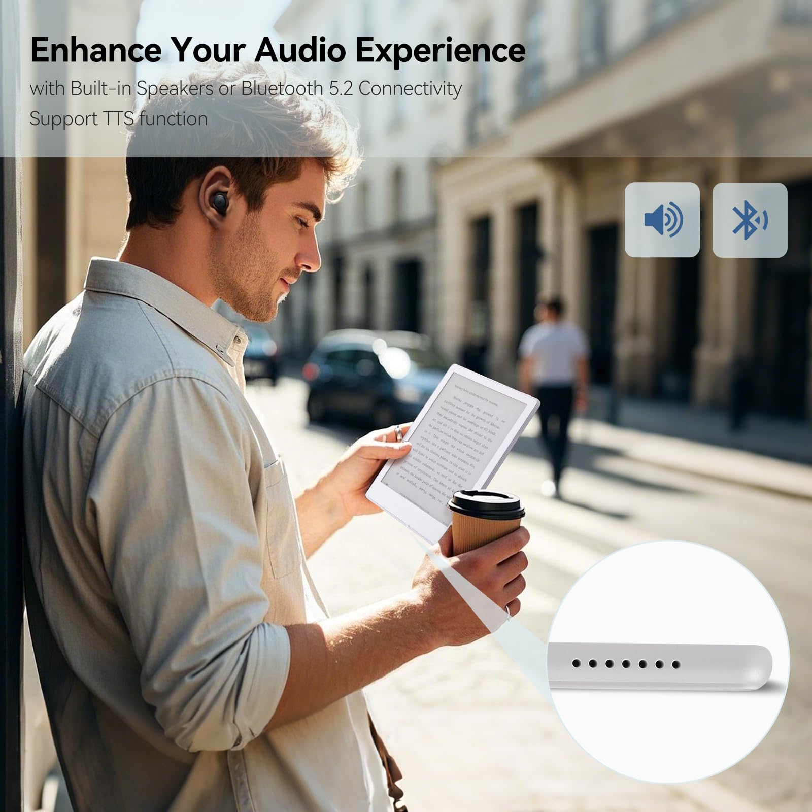 Meebook E-Reader M8 | Schermo Eink Carta 7.8' | 300PPI Smart Light | Android 14 | Processore Octa Core | Doppio microfono e altoparlanti | Supporto Play Store | Scrittura a mano | 4GB+64GB | Bianco