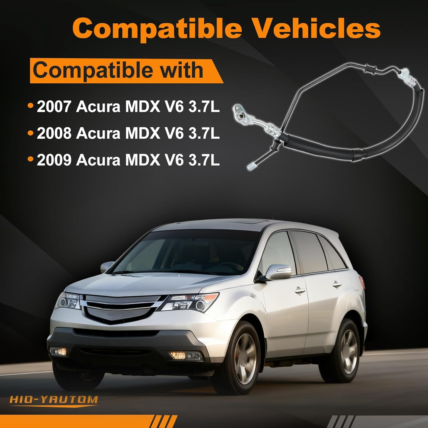 53713-STX-A01 Power Steering Pressure Hose Assembly Compatible with Acura MDX V6 3.7L 2007 2008 2009 Replacement for 53713-STX-A01 53713STXA01 3401214