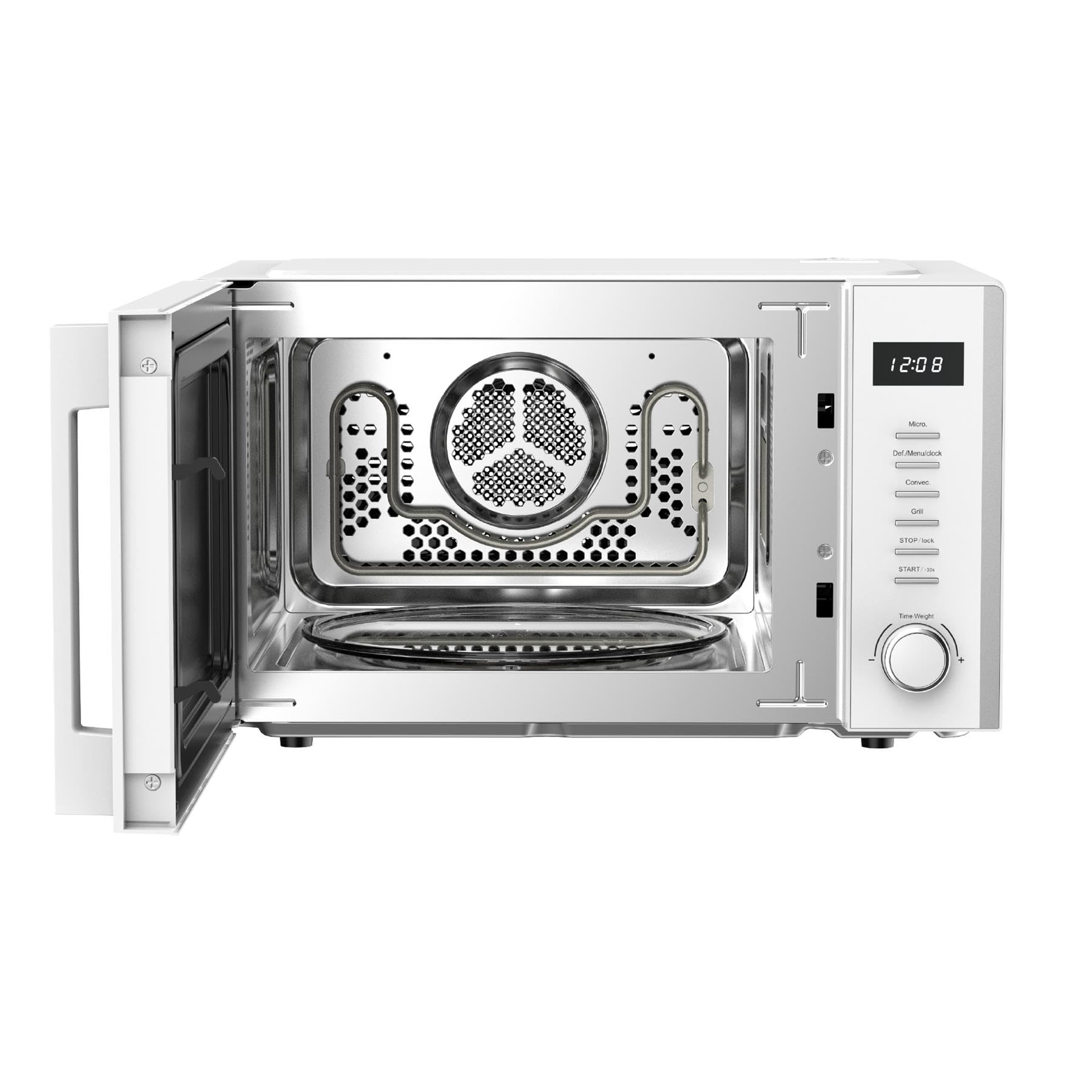 Rediffusion Micro-onde numérique 30 L, micro-ondes 900 W, grill 1200 W et convection 2200 W, grille de gril, dégivrage, cavité en acier inoxydable, 5 niveaux de puissance, 8 menus automatiques