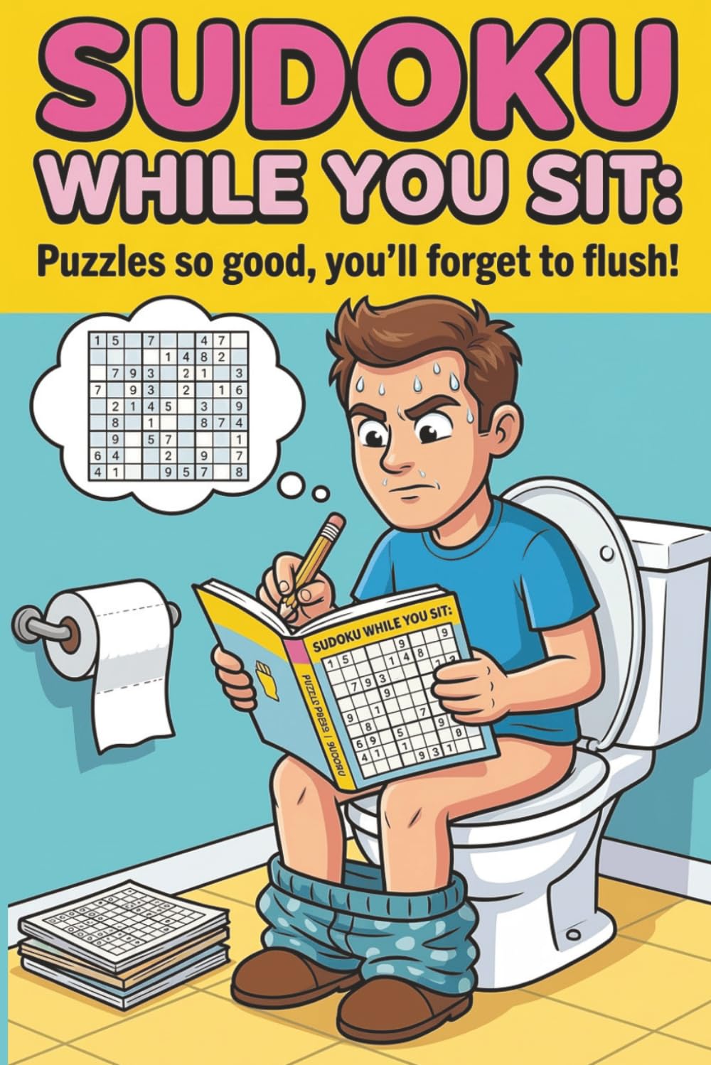 Sudoku While You Sit Puzzle Book: Sudoku Puzzles While You Sit | Bathroom Brain Teasers | 6x9 Inches, 120 Pages | 50+ Puzzles with Solutions