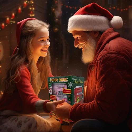 Miniatura 8 de PhilaeEC - Alcancía para niñas, cajero automático electrónico grande con protección por contraseña, caja de ahorro automático de pergamino de papel,