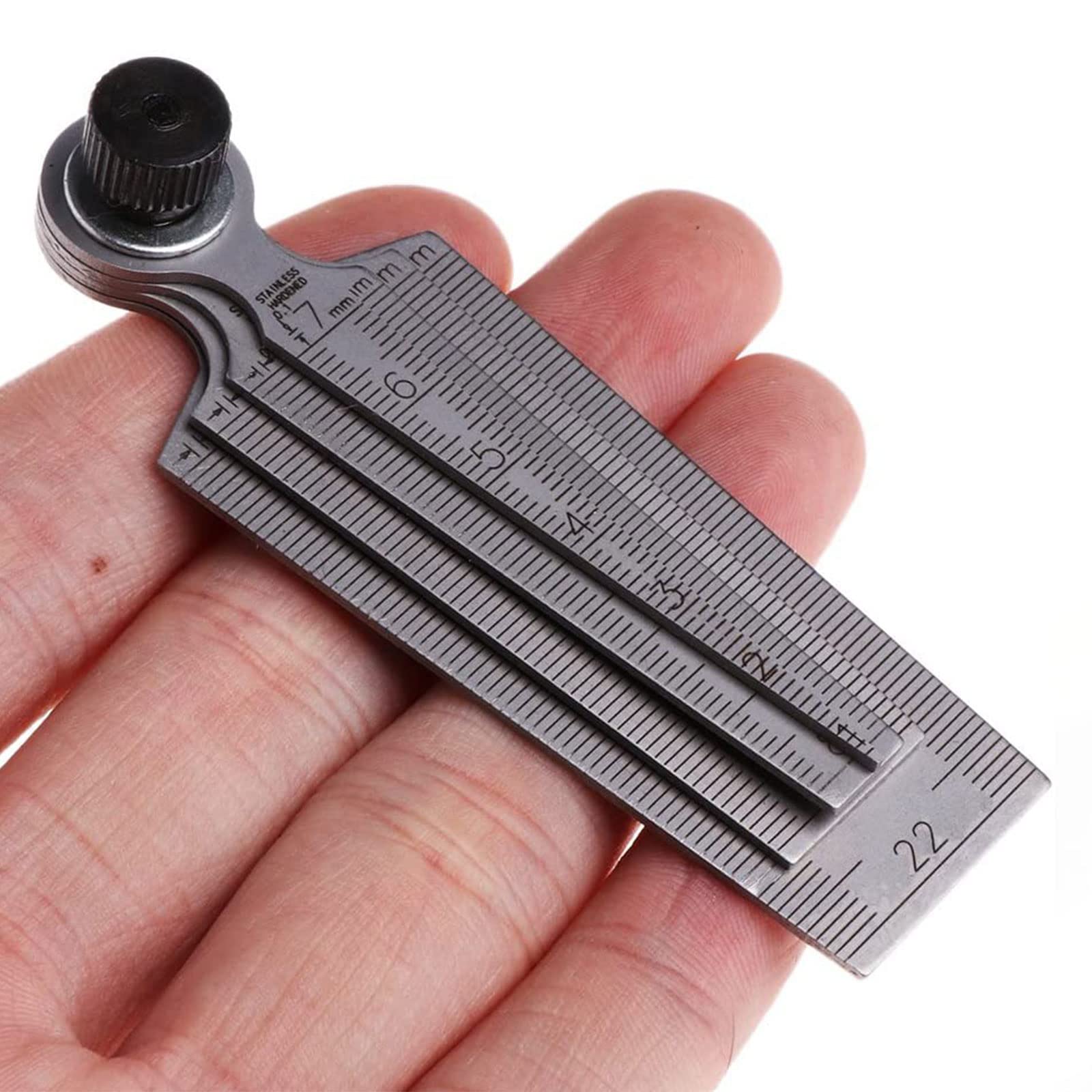 DIIOOMIEEU 4 Pieces/Set Stainless Steel Welding Taper Feeler Gauge Rulers Hole Inspection Tool High Welding Taper