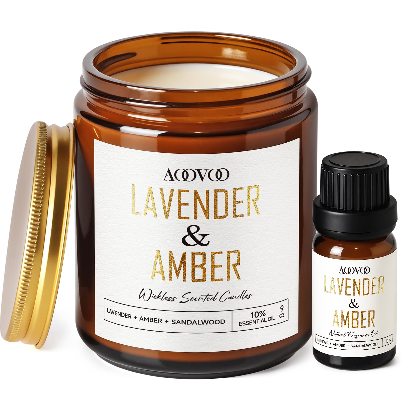 AOOVOO Lavender Amber Wickless Candle - Candle for Warmer Lamp