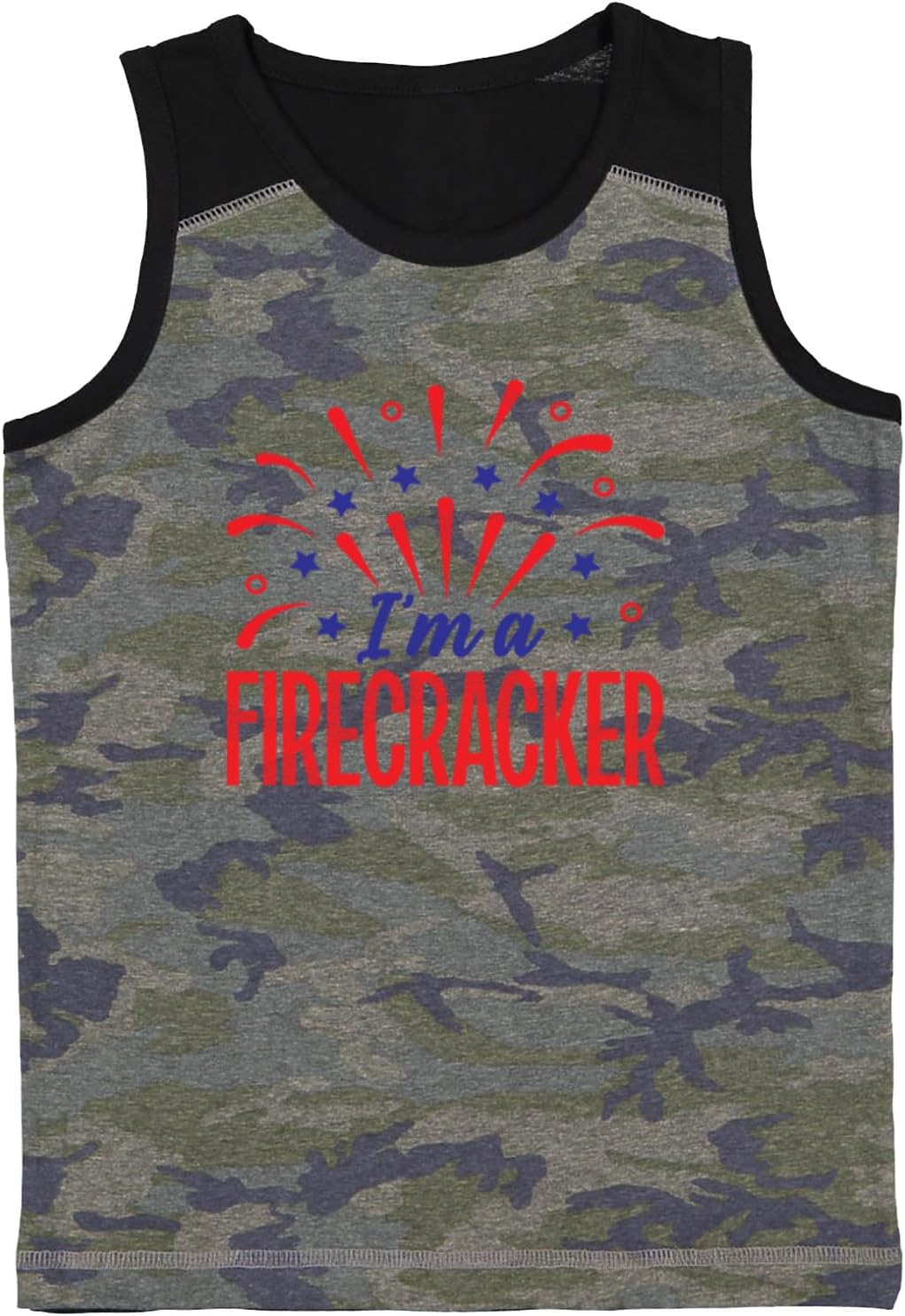 I'm A Firecracker - 4th of July Youth Contrast Back Tank Top