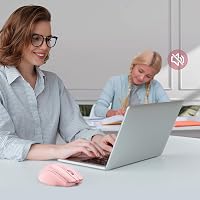 TECKNET Bluetooth egér, újratölthető vezeték nélküli egér, 4800 DPI, ergonomikus, csendes, rózsaszín 5