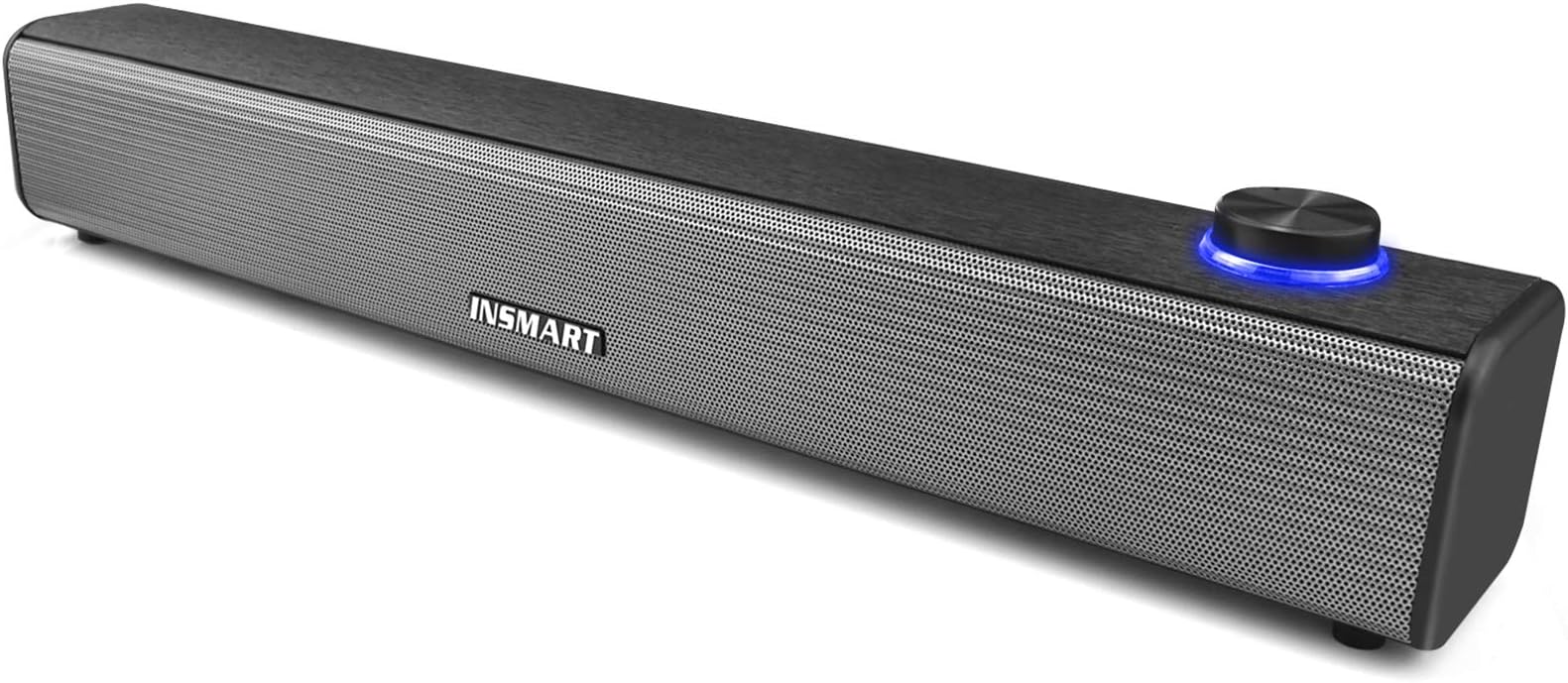 INSMART Computer Speakers, Wired Sound Bar, USB Powered & Aux Connection Mini Desktop Soundbar Speaker for PC, Cellphone, Tablet, Laptop
