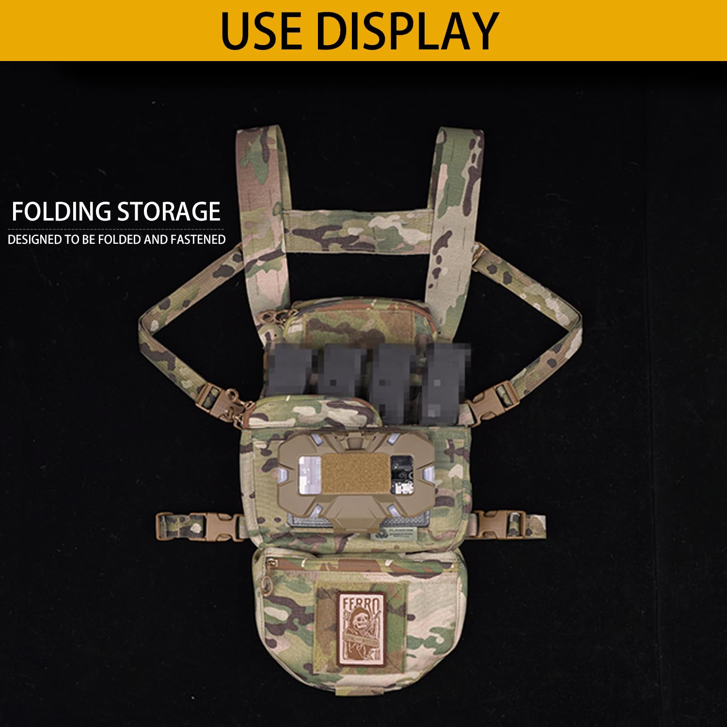 Supporto tattico universale per telefono Molle, supporto per telefono, a sgancio rapido, pieghevole, navigatore per schermo da 4,7 a 6,7 pollici (marrone)