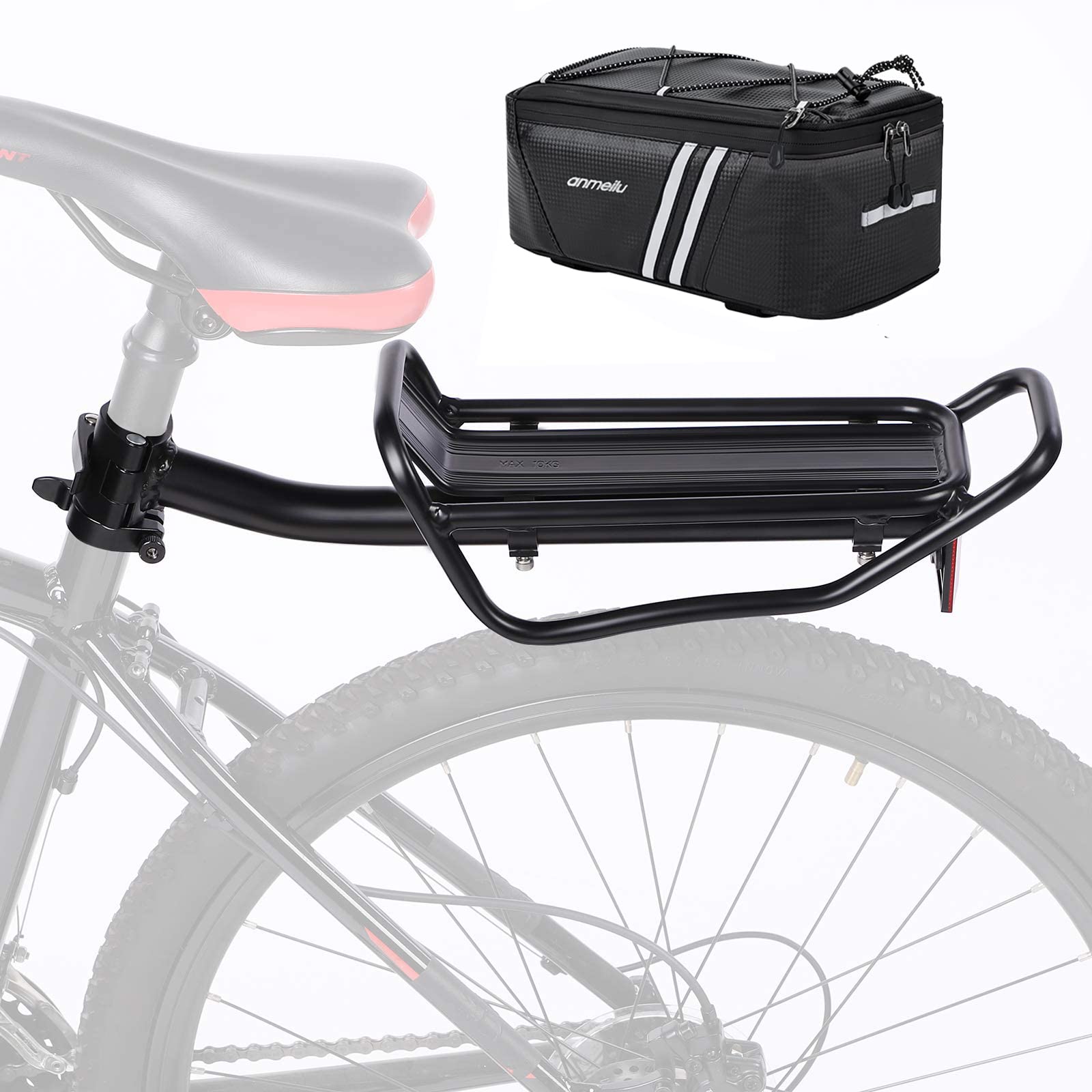 YONTUO Rear Bike Rack with Quickly Release Camp,Retractable Aluminum Alloy Bicycle Cargo Rack,Thickened Frame and Main Tube for 26"-29" Frames Commuter Carrier,Max Weight 22lb