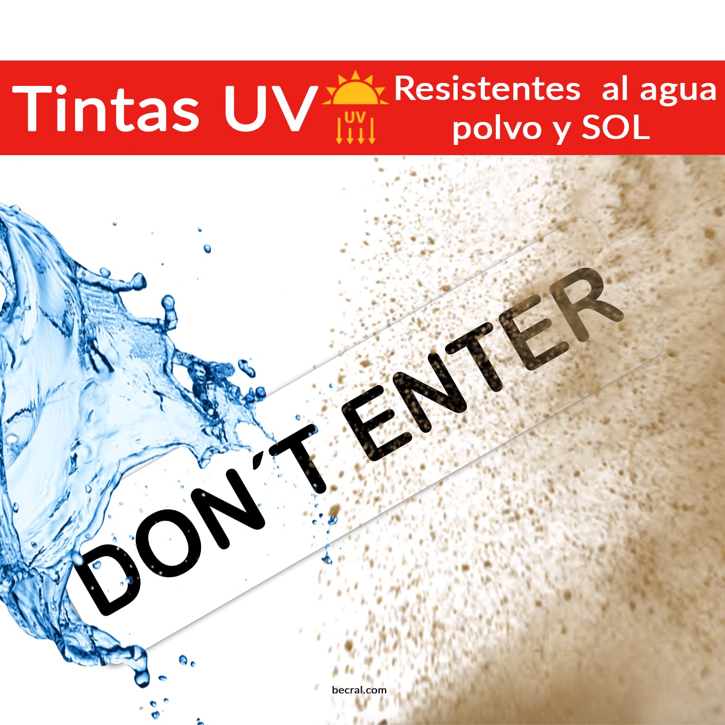 5x18 Becral® - Segnale Adesivo Di PROIBITO CANI | Piastra Porta PVC