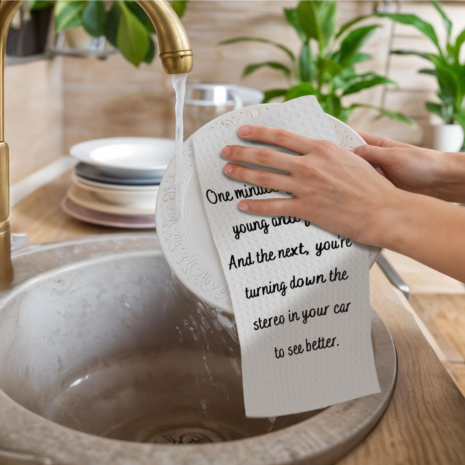 Funny Kitchen Towels, Sarcastic Gifts for Women Men Dish Towels Drying Cloth for Kitchen, Humorous Quote Decorative Hand Towel for Bathroom, 16x24 Inch - Image 2