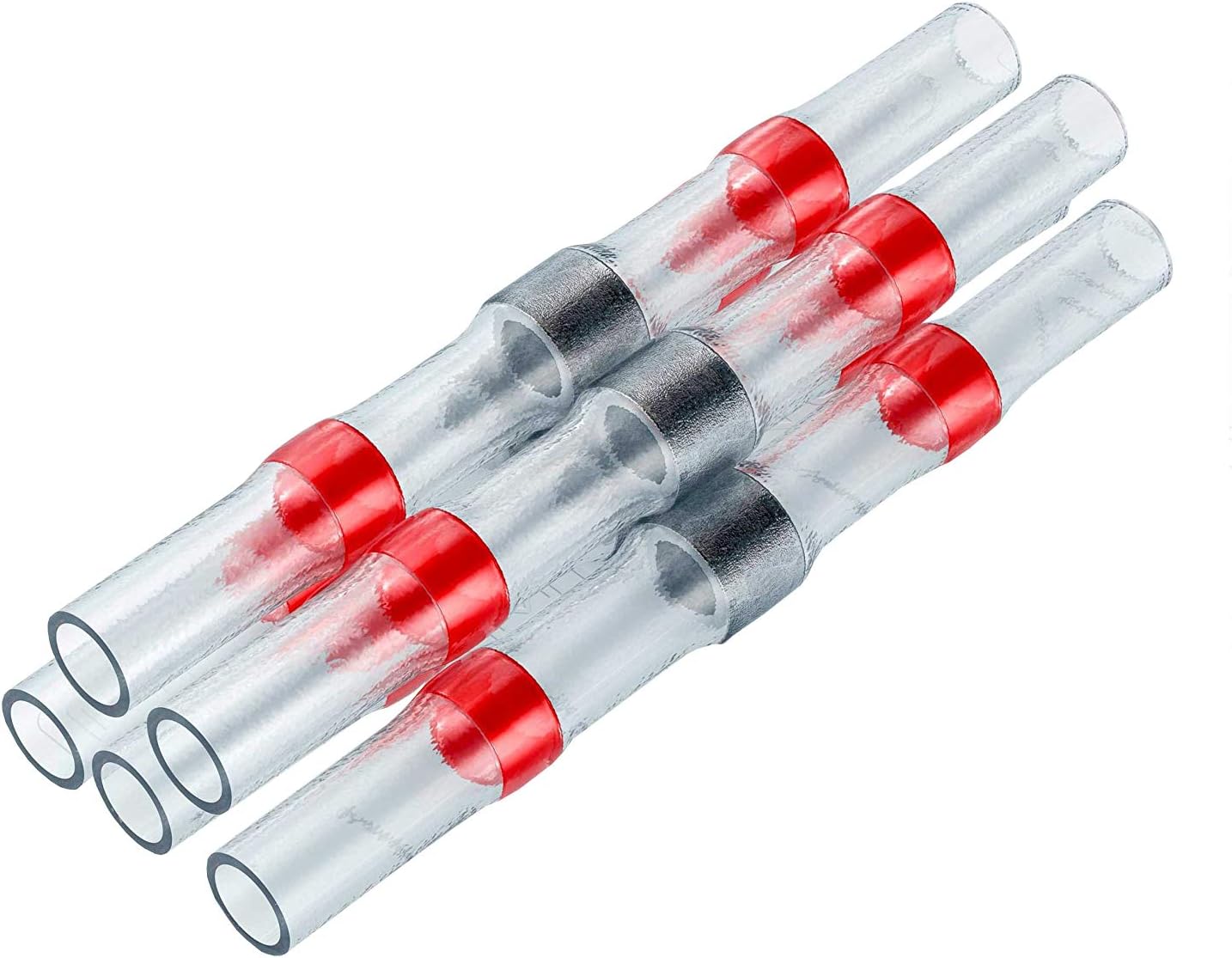 PREMIUM Solder Seal Heat Shrink Butt Connectors RED 100 pcs Electrical Connectors Waterproof Marine Automotive Wire Connector Kit RED 18-22 AWG Gauge