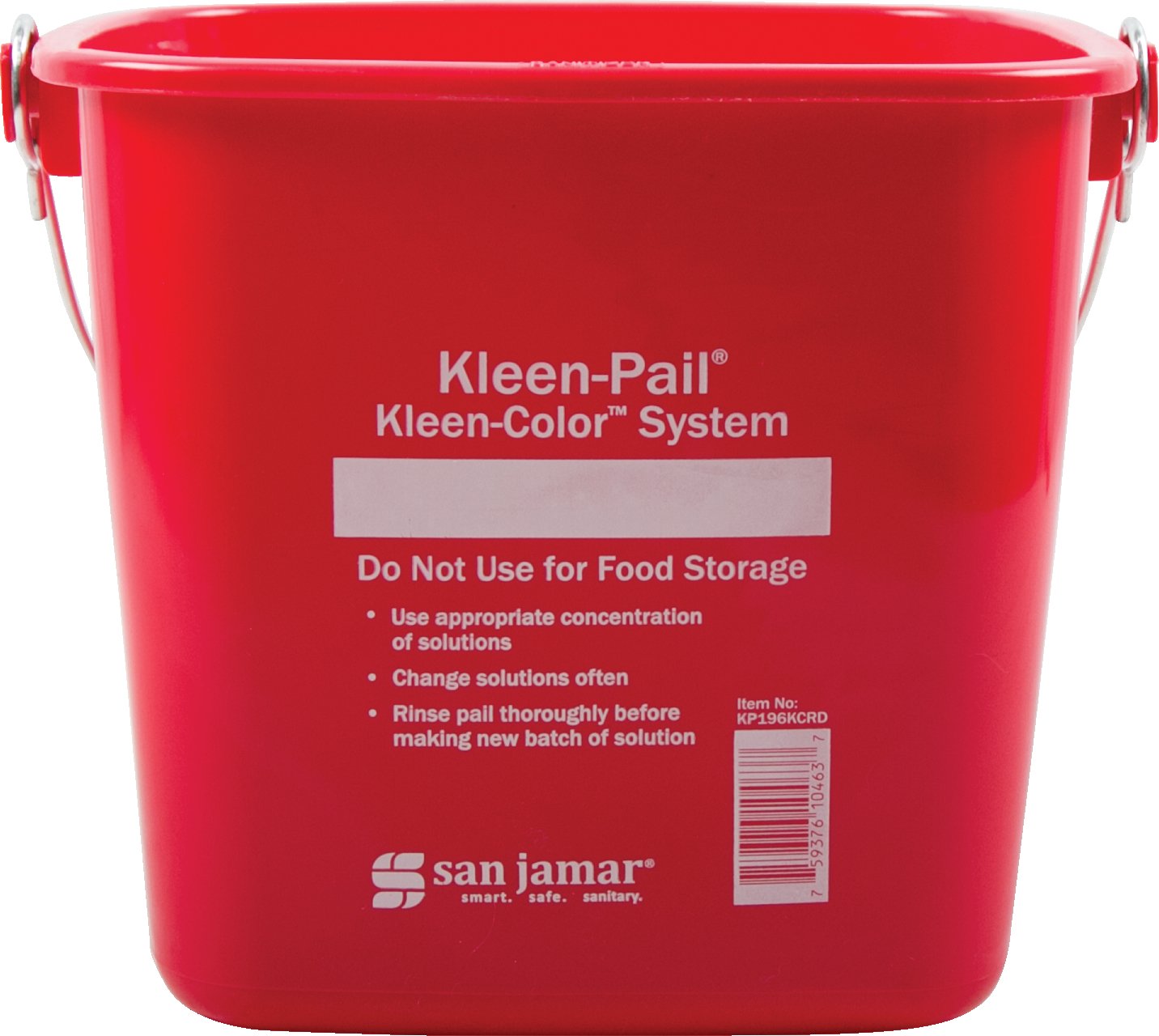 San Jamar Kleen-Pail® Plastic Cleaning Bucket 6 Quarts Red