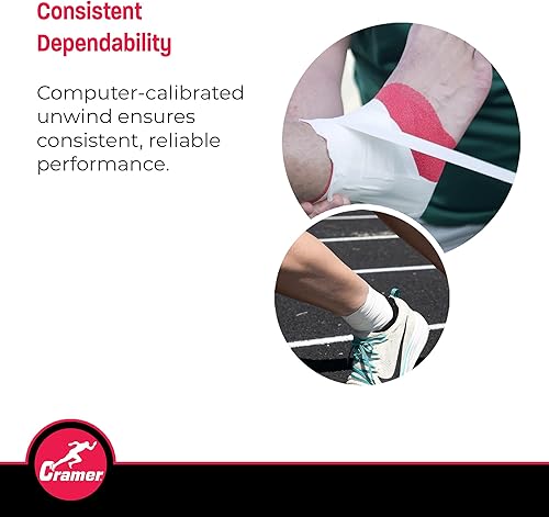 Miniatura 4 de Cramer - Cinta adhesiva premium para atletismo para vendar tobillo muñeca y lesiones Ayuda a proteger y prevenir lesiones Favorece la cicatrización