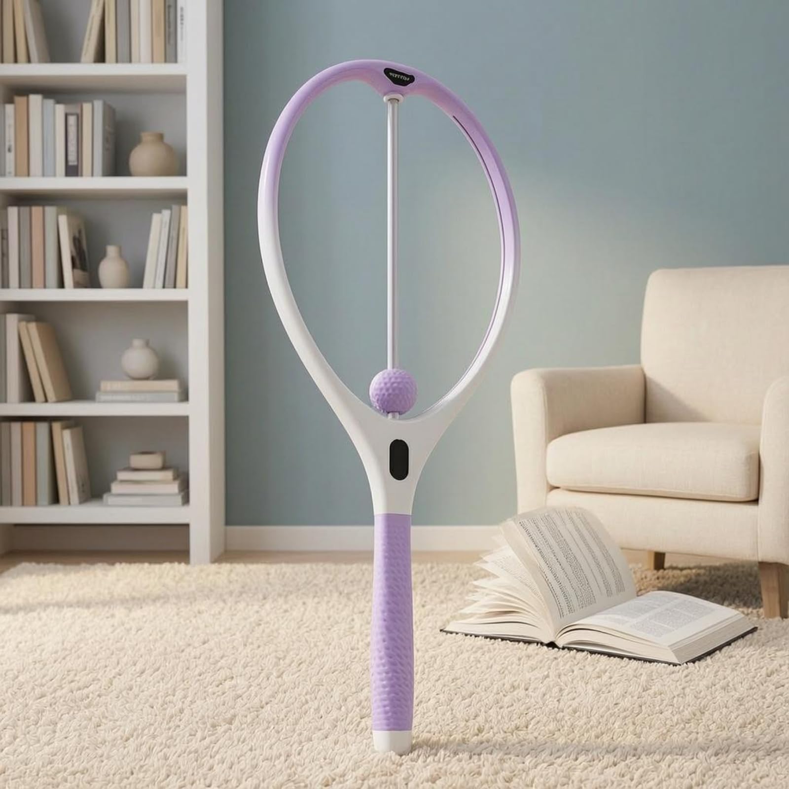 Baoblaze Dispositivo di Allenamento Tennis Racchetta Attrezzo Palestra Strumento Pratica con Asta Guida E Palla Integrata in Alluminio Impugnatura Antiscivolo