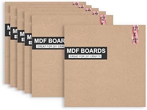 12x12 inch Square MDF Boards A4 Size for Mandala, Lippan, Resin Art & Craft, 3mm Thick - Premium Cardboard Material for Artists, Art and Craft Students (6)