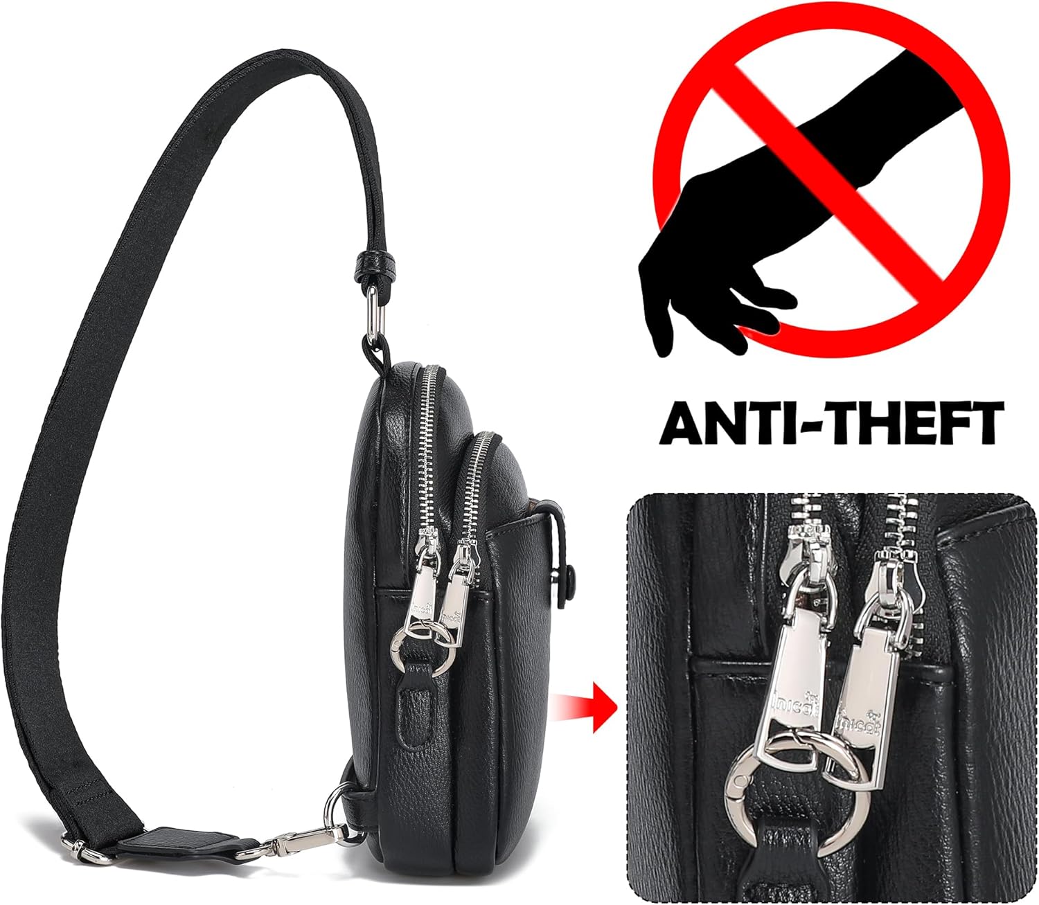 INICAT Anti Theft Crossbody Bags for Women Travel Small Sling Bag Fanny Packs Cross Body Purses Everyday - Image 3