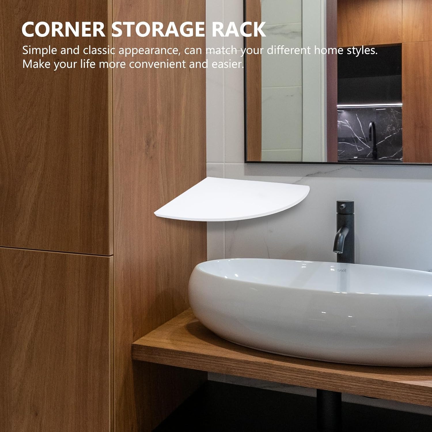 PVC Corner Wall Shelf, Triangle Corner Rack with 28cm Radius, Milk White, Wall Mounted Storage Organizer for Bathroom, Kitchen, Bedroom, 2pcs