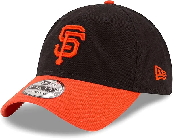 New Era Unisex-Adult MLB Core Classic 9TWENTY 2-Tone Team Adjustable Hat Cap One Size Fits All - San Francisco Giants Black Orange