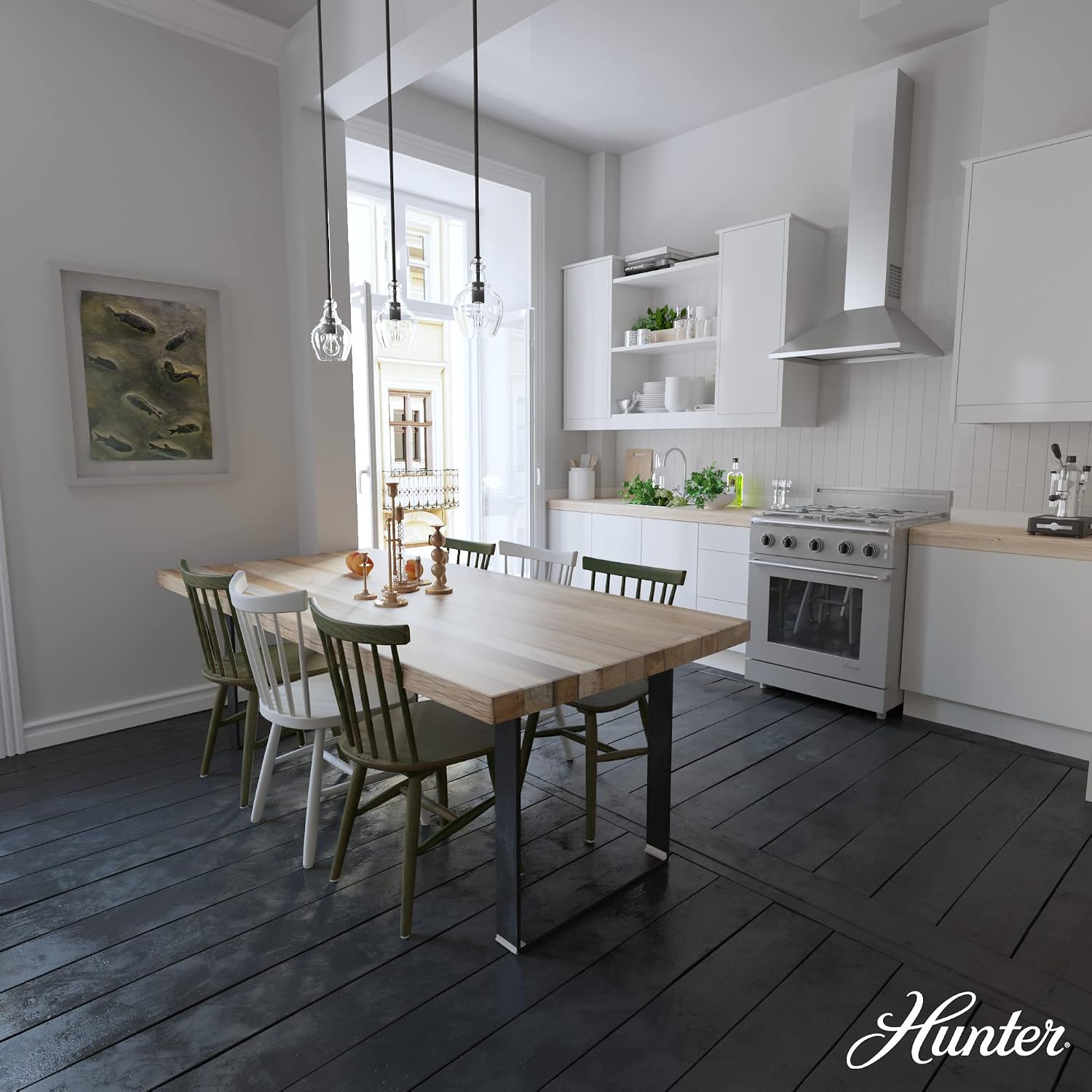 Hunter - Maple Park 1-light Noble Bronze, Mini Pendant Light, Dimmable, Casual Style, Bell Shaped, for Bedrooms, Kitchens, Dining, Living Rooms - 19568